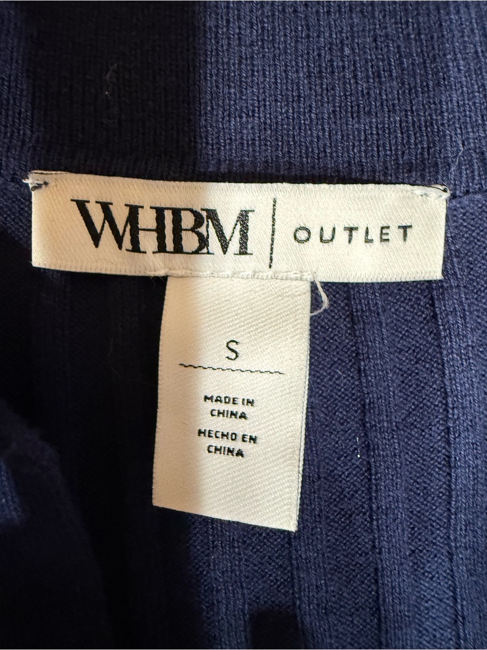 White House Black Market Navy Ribbed Short-Sleeve Polo Top - Picture 3 of 7